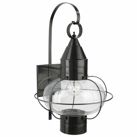 NORWELL Classic Onion Outdoor Wall Light - Black with Clear Glass 1509-BL-CL